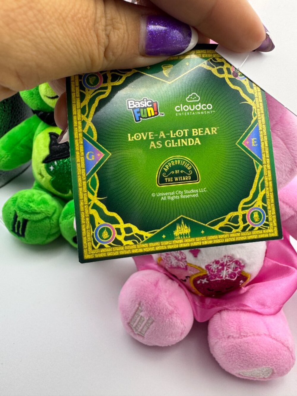 Care Bears x Wicked Plush Set NWT - Good Luck Bear Elphaba & Love-A-Lot Glinda - Picture 6 of 6